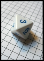 Dice : Dice - 8D - Rounded Opaque White With Blue Numerals